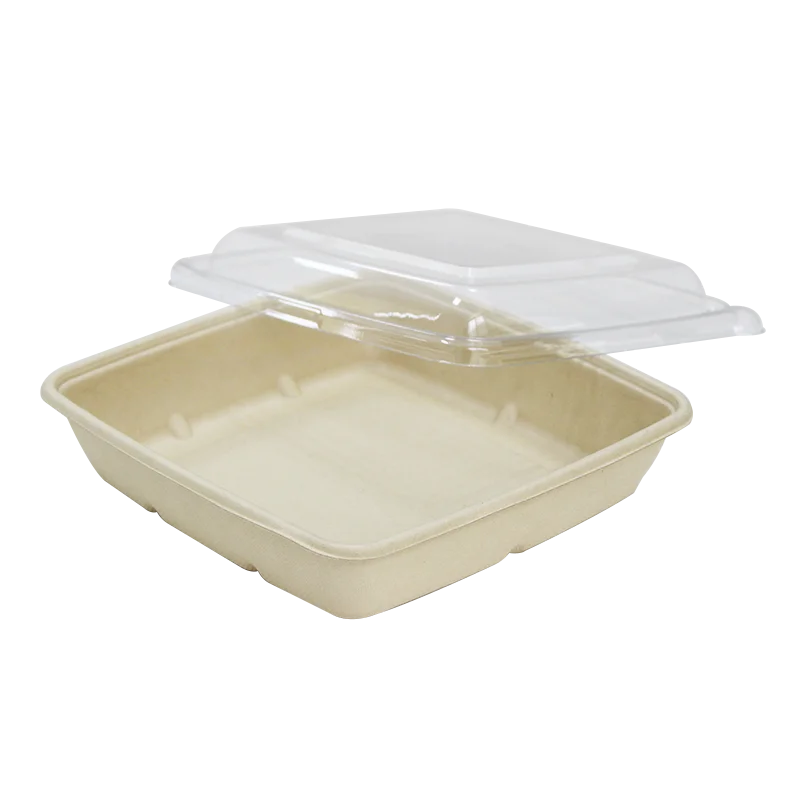 1400 Ml Square Take Out Containers Box Food Packaging Eco Friendly
