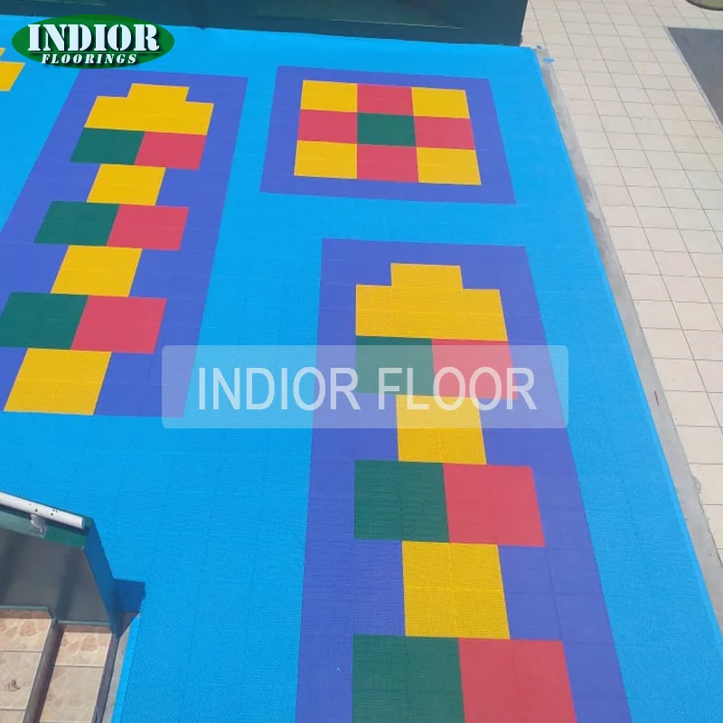 outdoor sports flooring colorful interlock paver tiles for school kids chile