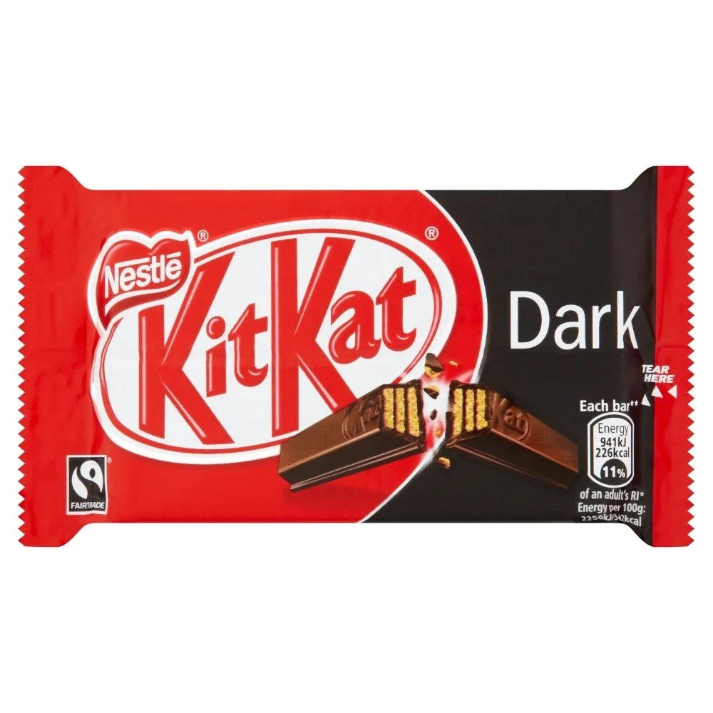 Реклама оригинального белого kitkat с изображением белой зебры