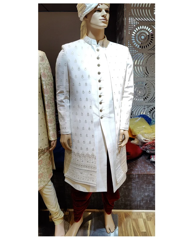 SKAVIJ Kurta Pyjama Sjaal 3-Delig-Jubileum Feestjurk - Pak voor Heren