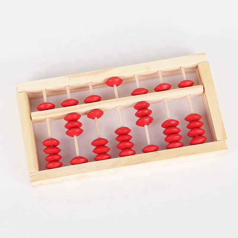 迷你木制算盘儿童早期数学学习玩具数字计数算珠算盘益智玩具