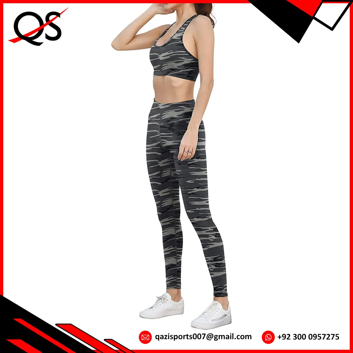 Training Sport Set Mit Crop Top Und High Waist Leggings Womens