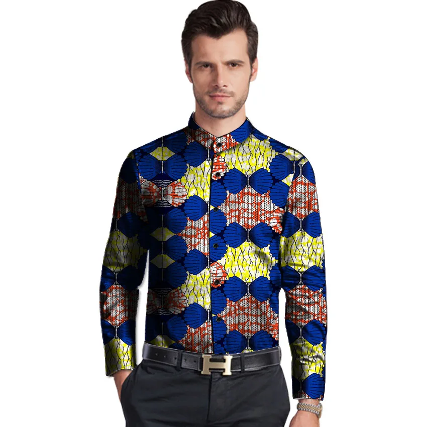 Camicie dashiki da uomo con stampa africana colorata Ankara abiti