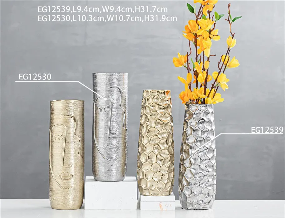 Nordic Flower Arrangement Ceramic Gold Flower Vase Buy Ceramic Gold