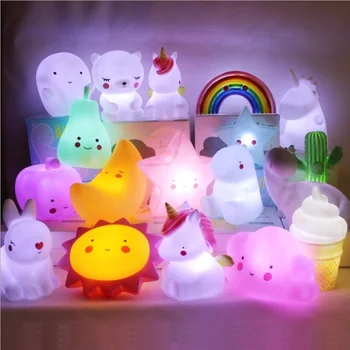 Biumart 3D LED Kids Toys Bedroom Bedside Lamp Children's Room Luminous Toy Cartoon Night Lights For Gift