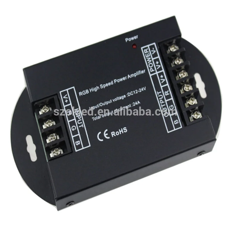 RGB Led Amplifier 24A High Speed Power Led Amplifier Amplify RGB Led Strip Repeater Led Controller