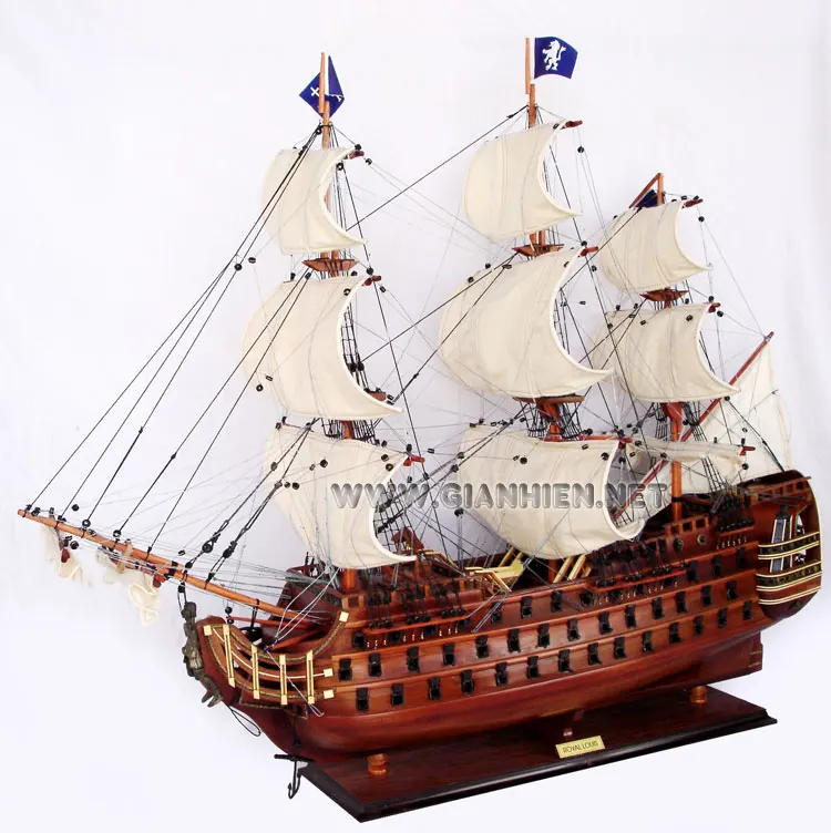 皇家路易斯木制大船模型木质装饰