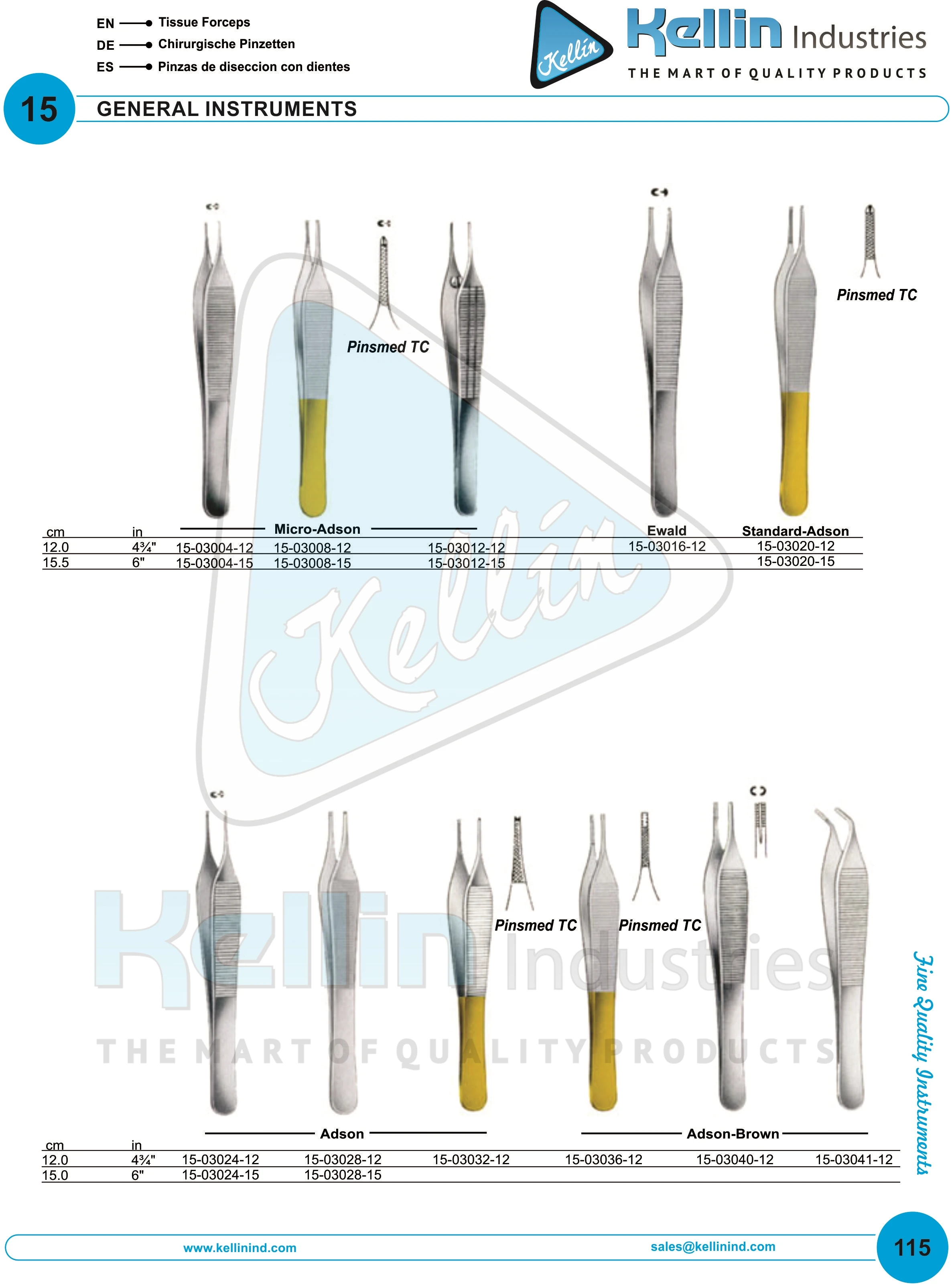 Adson Brown Tissue Forceps Titanium Straight Teethed 7x7 Flat Handle
