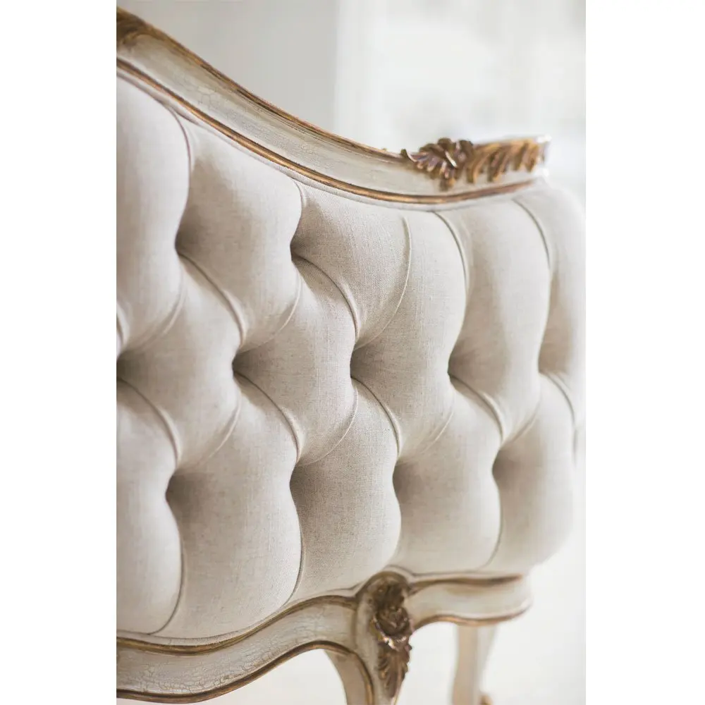 French Style Bed Frame Upholstered Tufted Elegant Design Bed Carved By