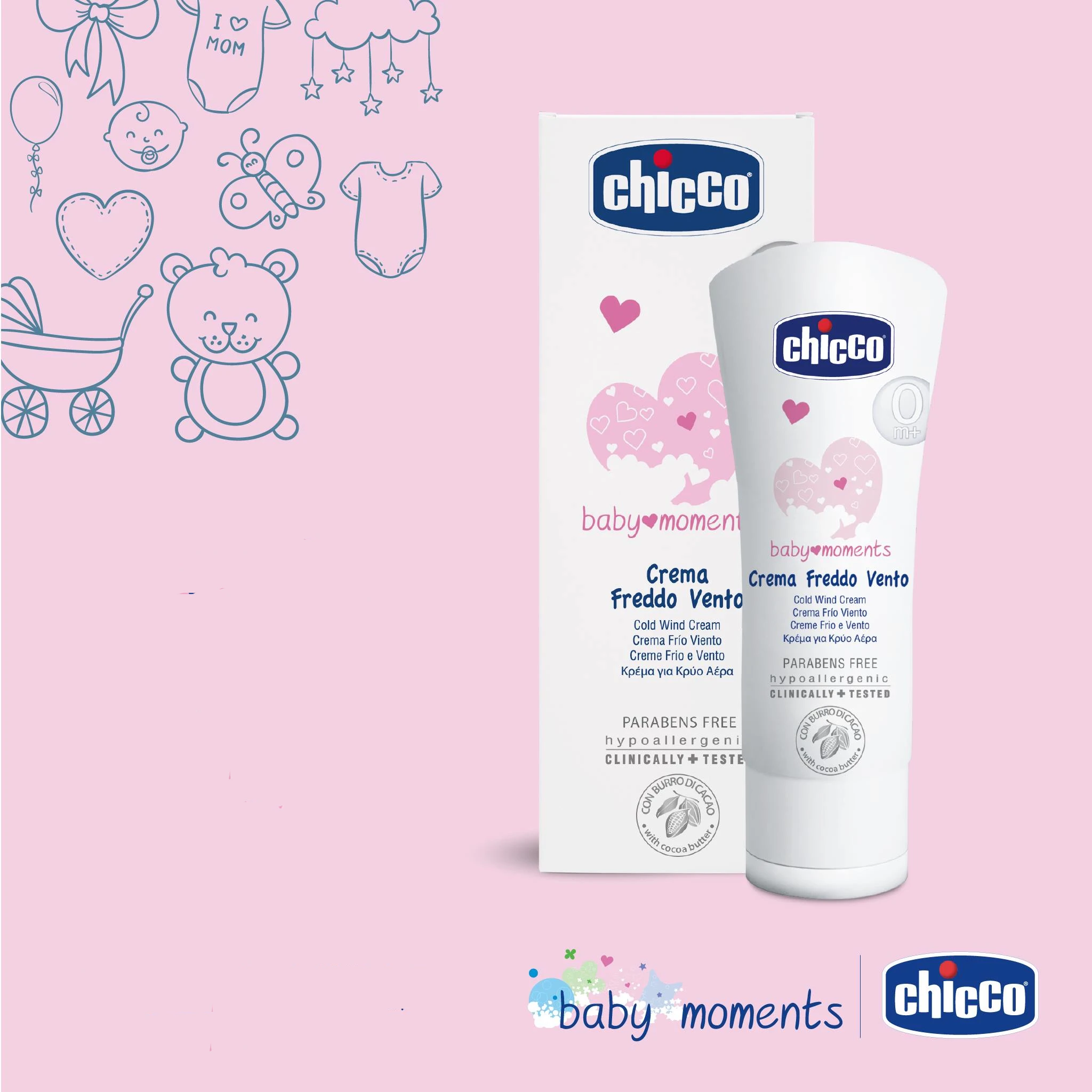 Chicco Baby Moments Cold Wind Cream Cocoa Butter - Crema per bambini