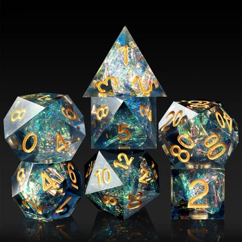 Wholesale Sharp Dice Role-playing Game Dark Cyan Clear Resin With ...