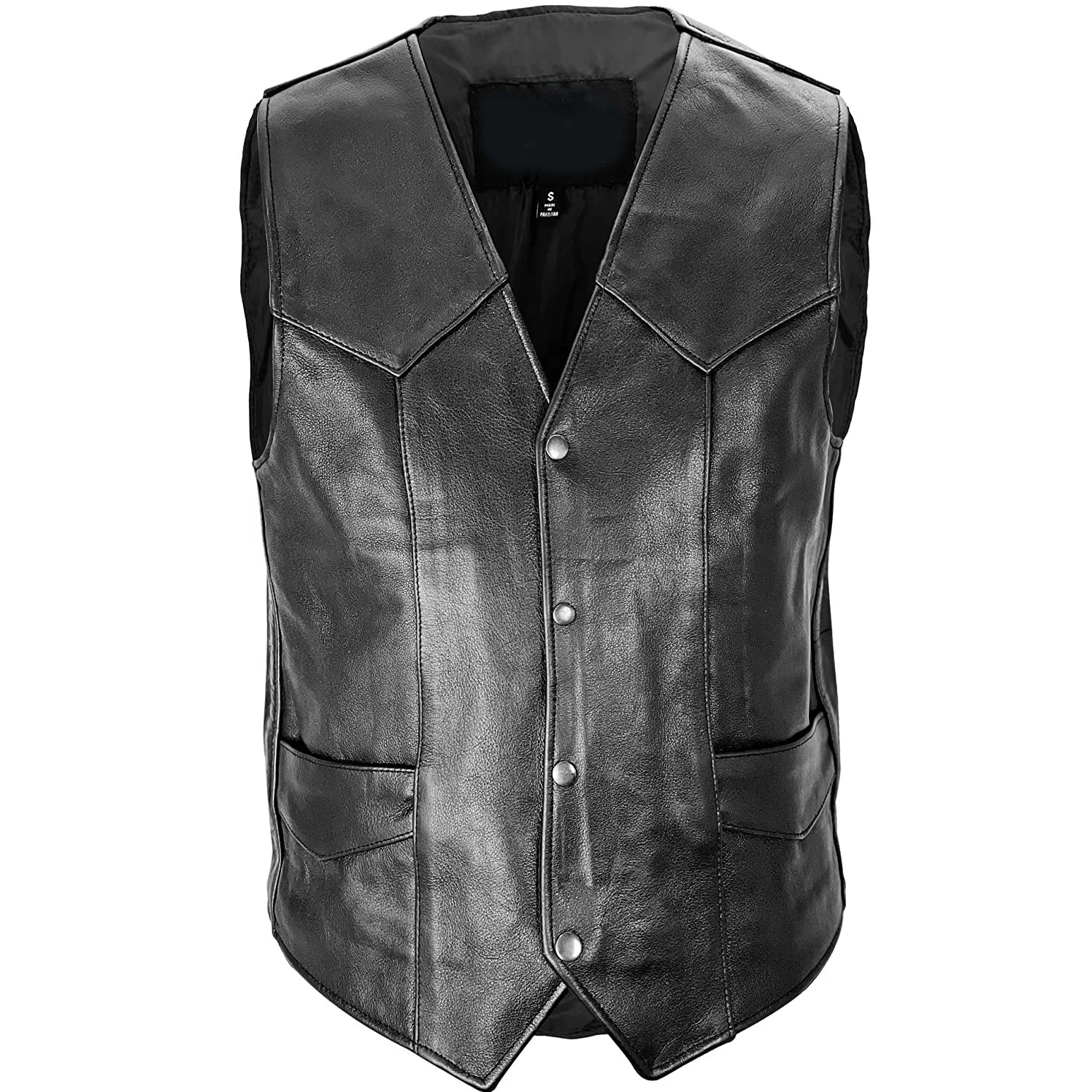 leather cut away vest