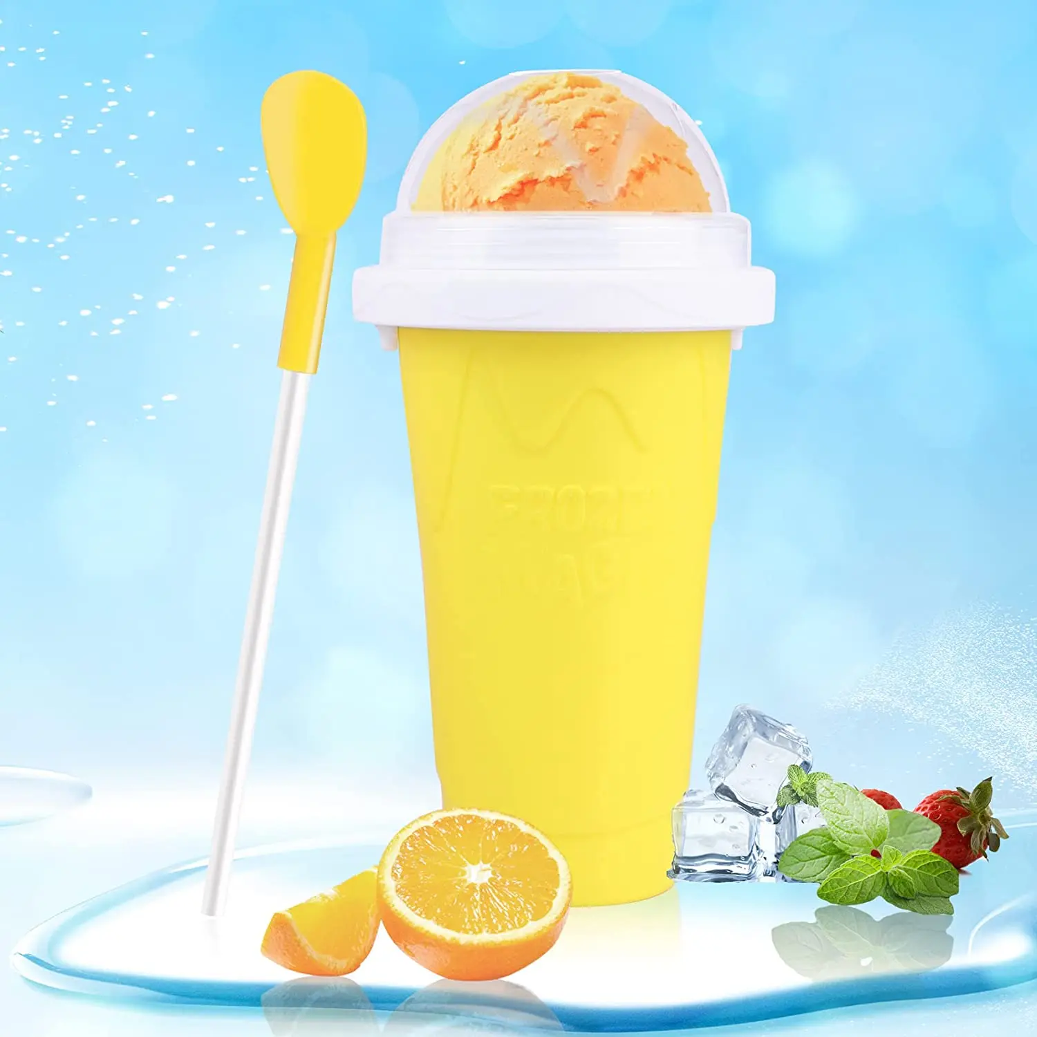 Frozen Magic Slushy Cup Four Color Food Grade Silicone Slushy Maker Cup ...