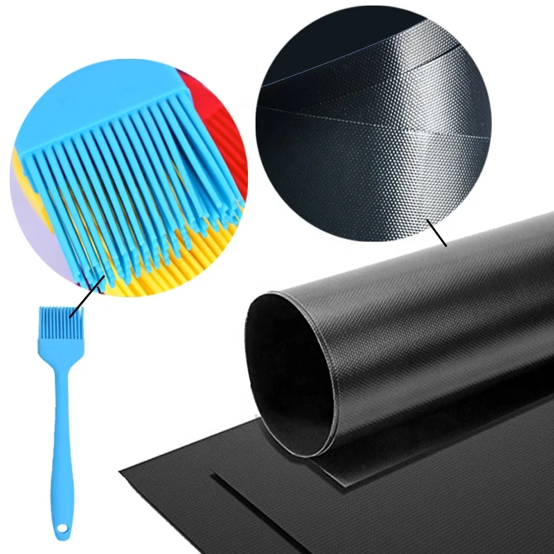 Черный/медный коврик для гриля и барбекю набор из 5 многоразовых антипригарных ковриков 13x15 75 дюймов с 2