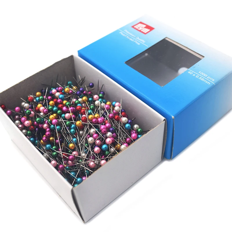 Prym Sewing Accessories Dressmaker Straight Pearl Head Quilting Pins 1000 Pcs Per Box for Shirt, patchwork & Sewing