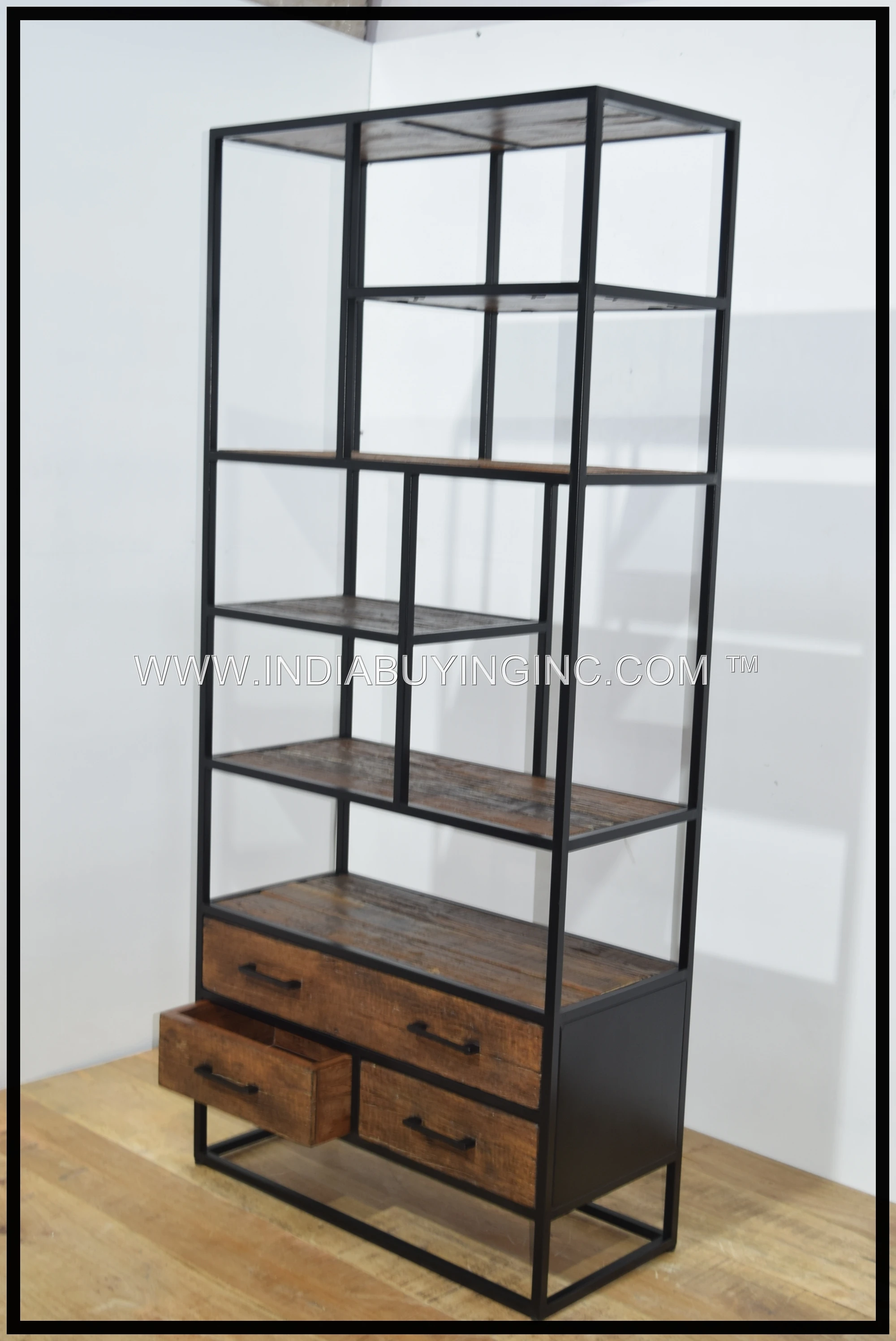 Хит продаж, шкаф для хранения стеклянных дверей из массива манго, изготовленный из высококачественного железа и дерева для дома и отеля