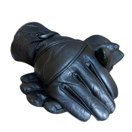 black soft leather gloves