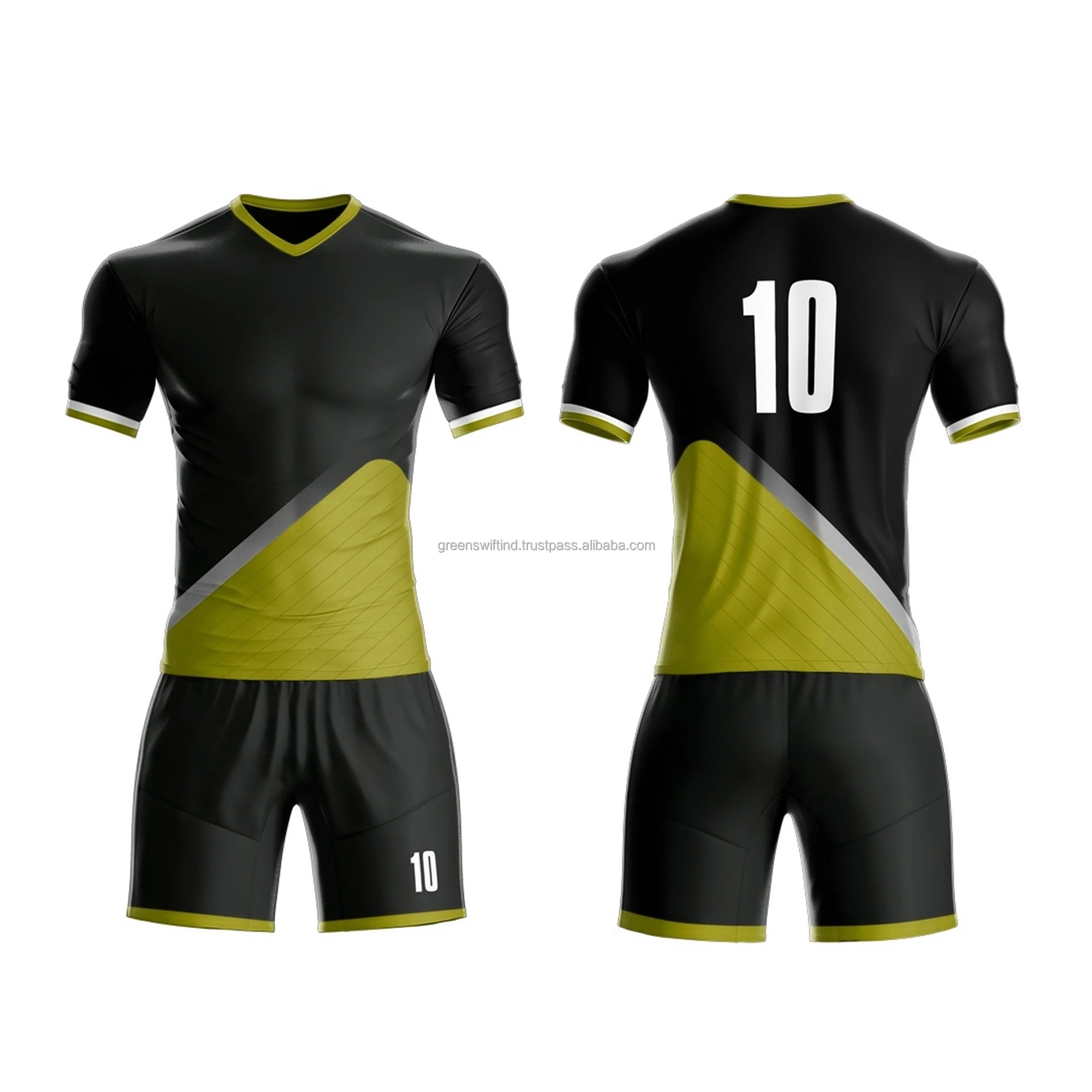 New Blank Model Soccer Sport Wear White And Black Soccer Team Jerseys ...