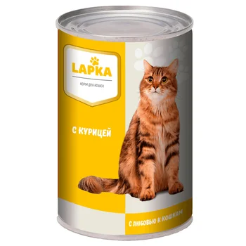 Lapka Canned Cat Food With Chicken 415 g