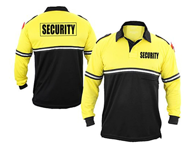Security Uniform Men Long Sleeve Security Polo Shirt Embroidered