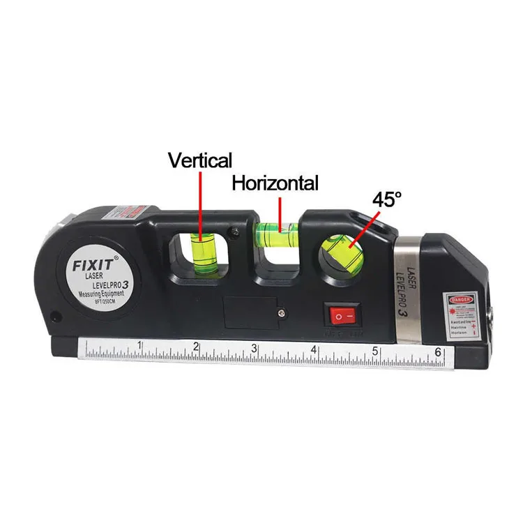 8ft Cross Line Measurement Ruler Leveling Laser Level Pro 3 Tools