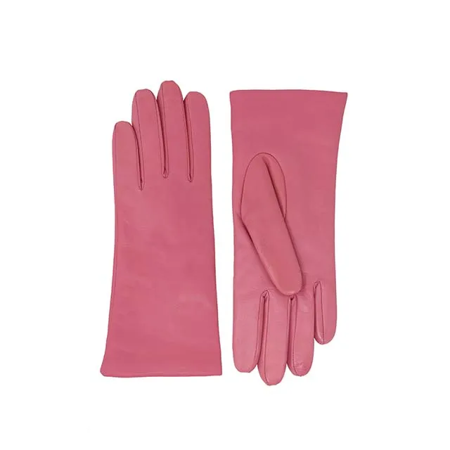 Сделано в Италии, женские кожаные перчатки, розовые, для любого случая, теплые, идеально подходят для зимы