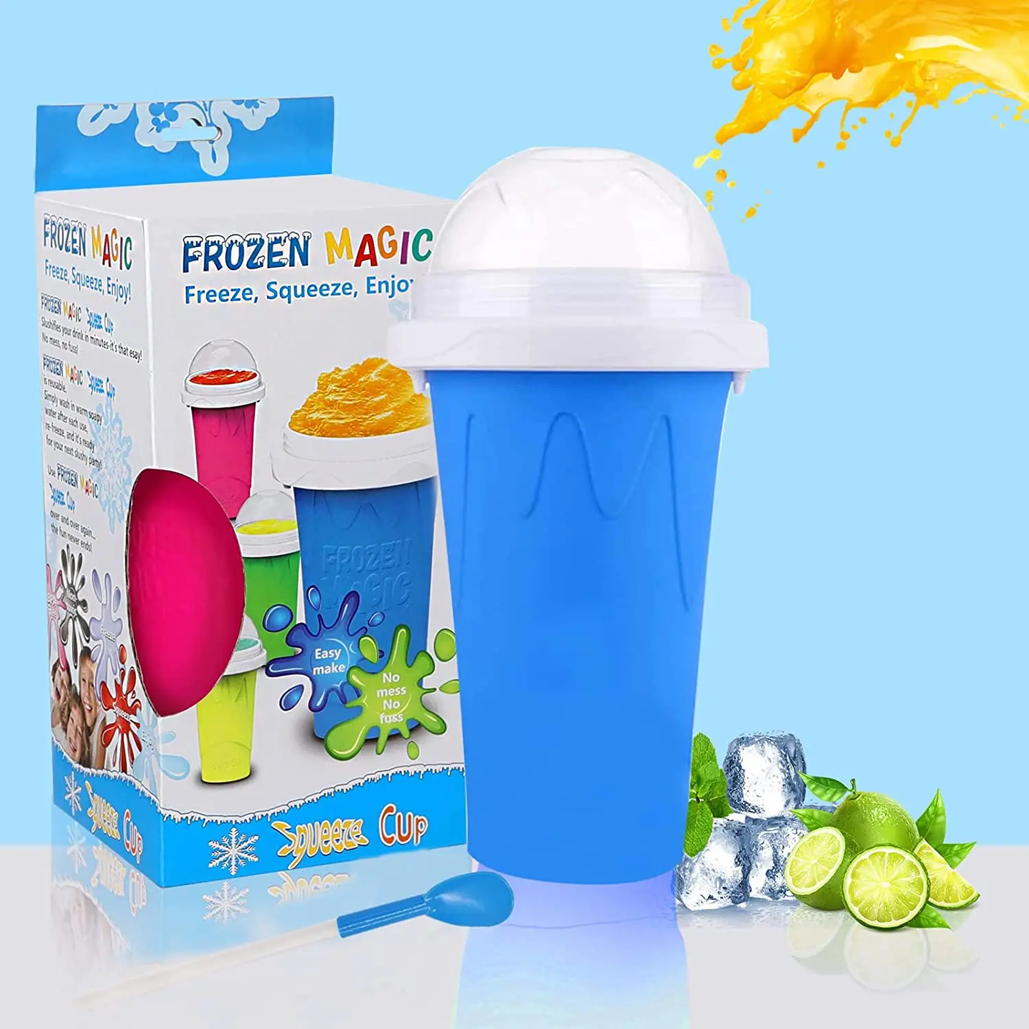 Frozen Magic Slushy Cup Four Color Food Grade Silicone Slushy Maker Cup ...