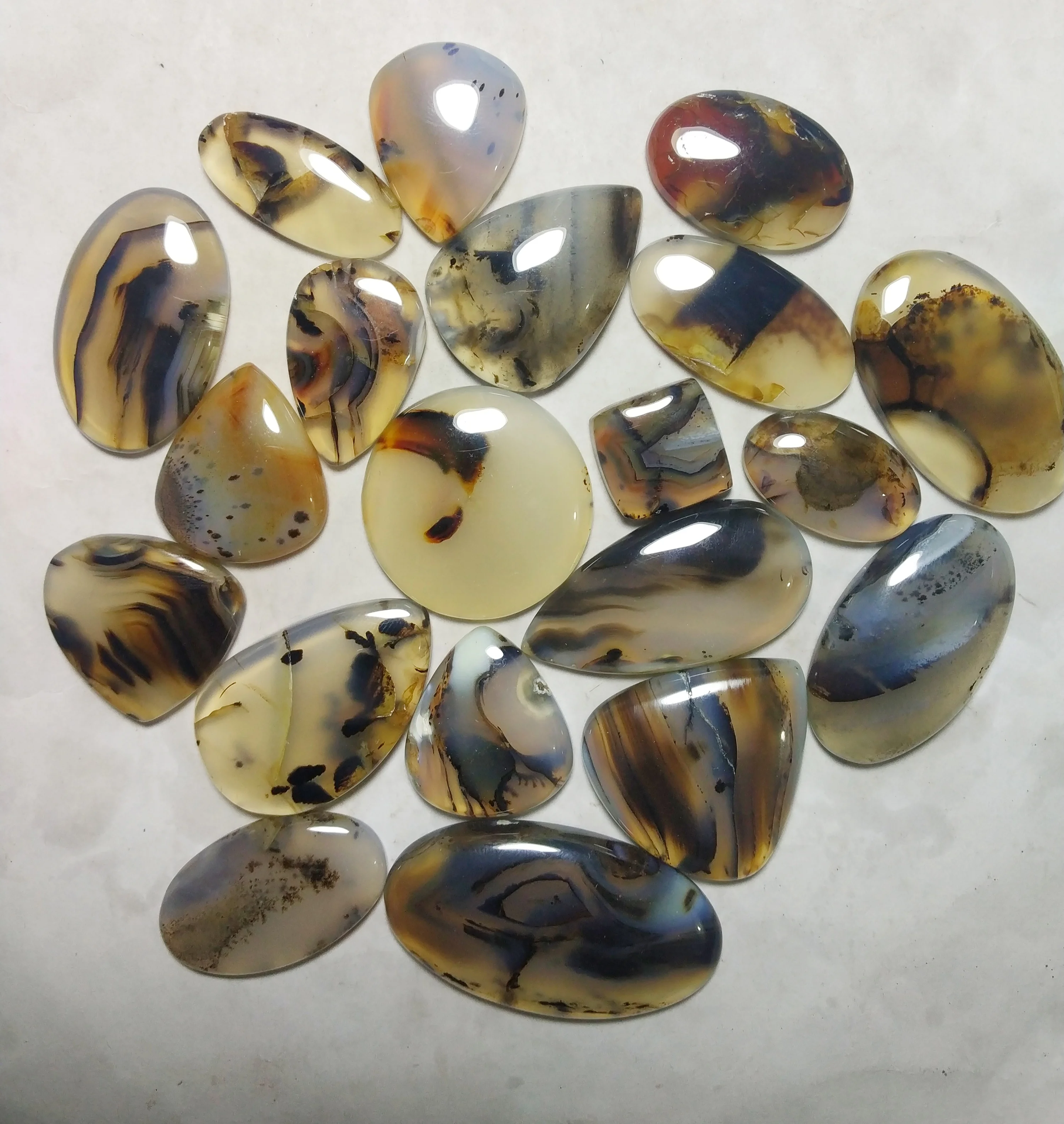 Unique~ Yellow Montana Agate Gemstone Oval Shape Montana Agate  For Jewelry Natural Montana Agate Montana Agate Cabochon MX-4259 31 Cts
