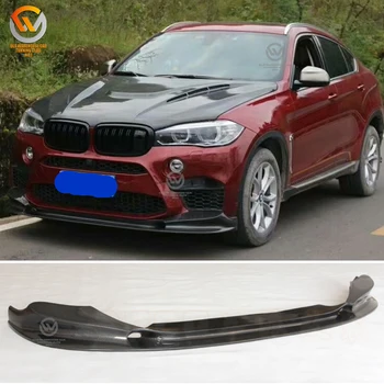 3D Style Carbon Fiber Front Bumper Add-on Lip For BMW F86 X6M 2015-2018