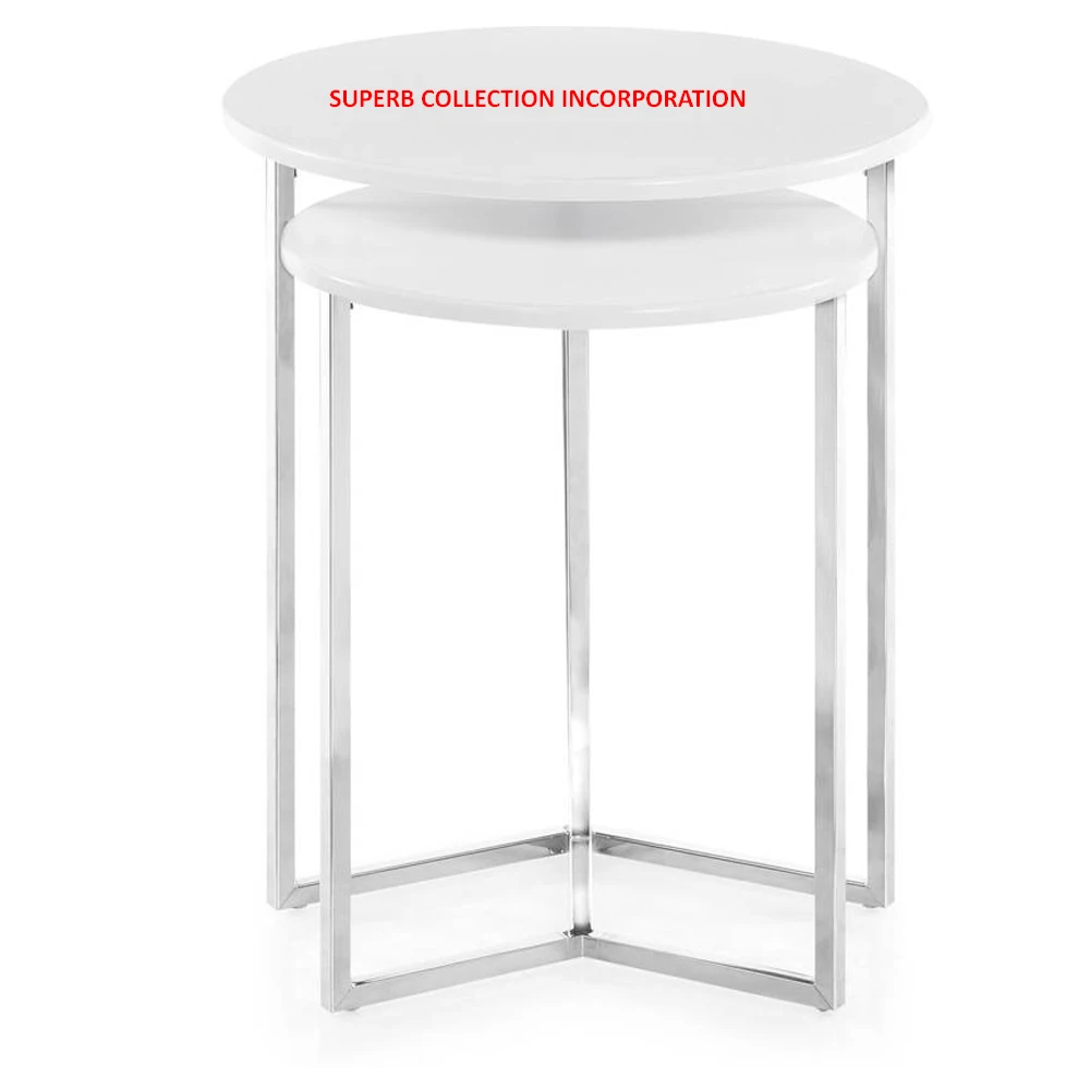 Glossy White Stainless Steel Round Nesting Coffee Table Direct India Factory Sale Buy Glossy White Stainless Steel Round Nesting Coffee Table Direct India Factory Sale