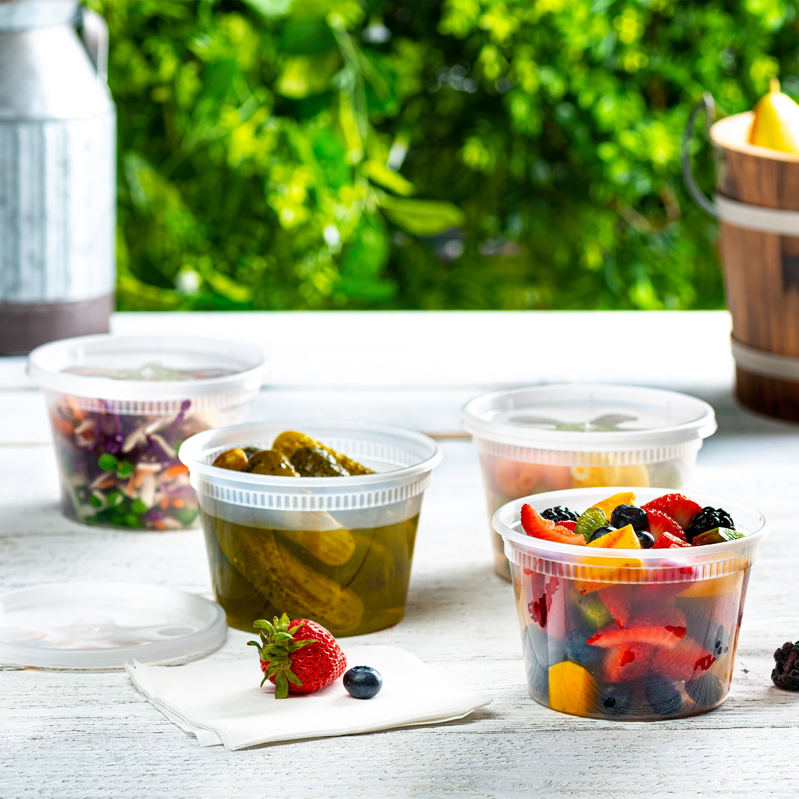 16 OZ Plastic Deli Cup Food Storage Containers Plastic Deli Containers ...