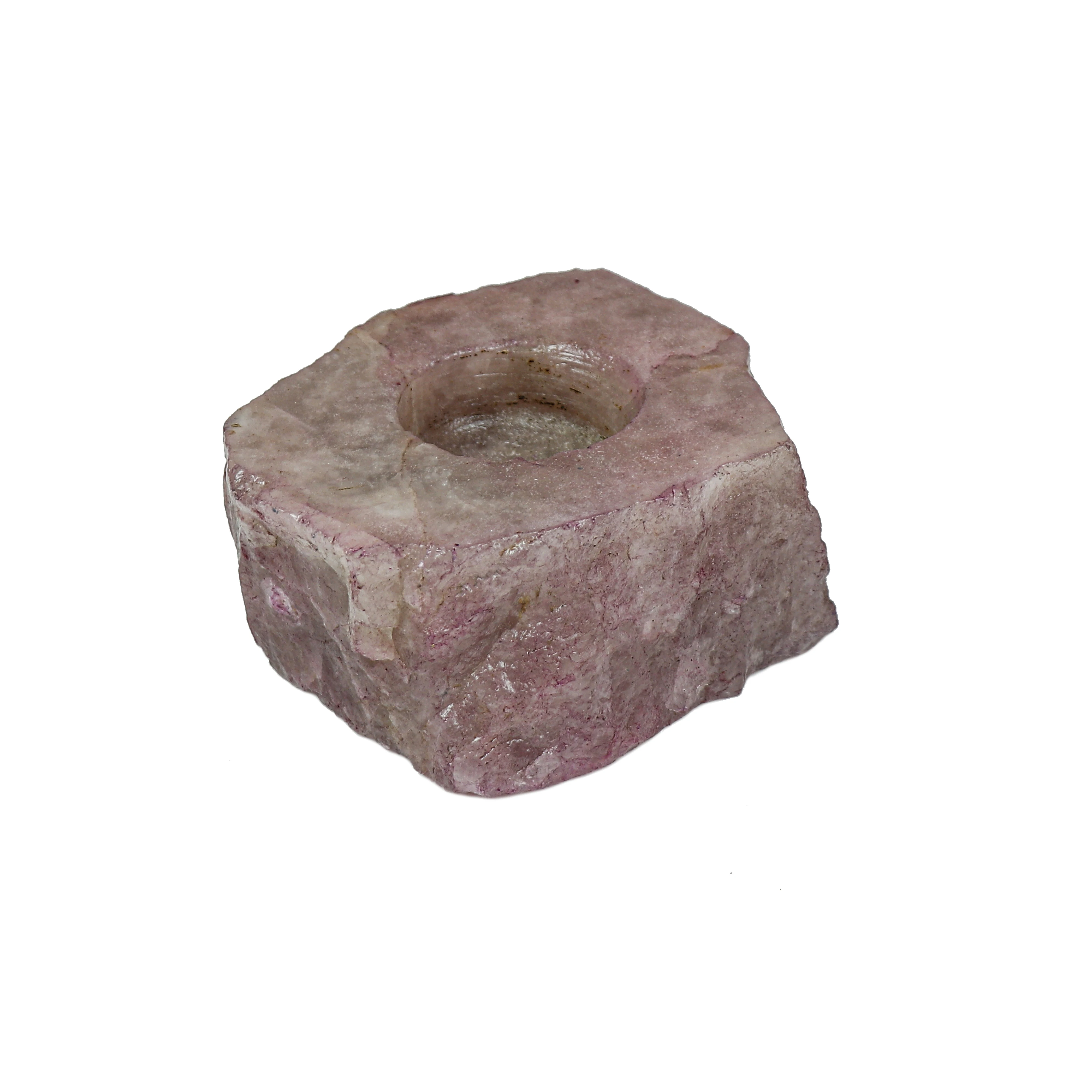 Подсвечник для чайного освещения из розового кварца, декоративный подсвечник из драгоценного камня для дома и декора