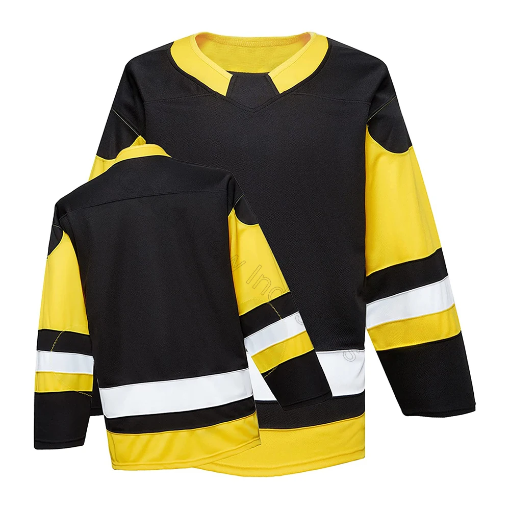 H900-E062 Black Blank hockey Practice Jerseys