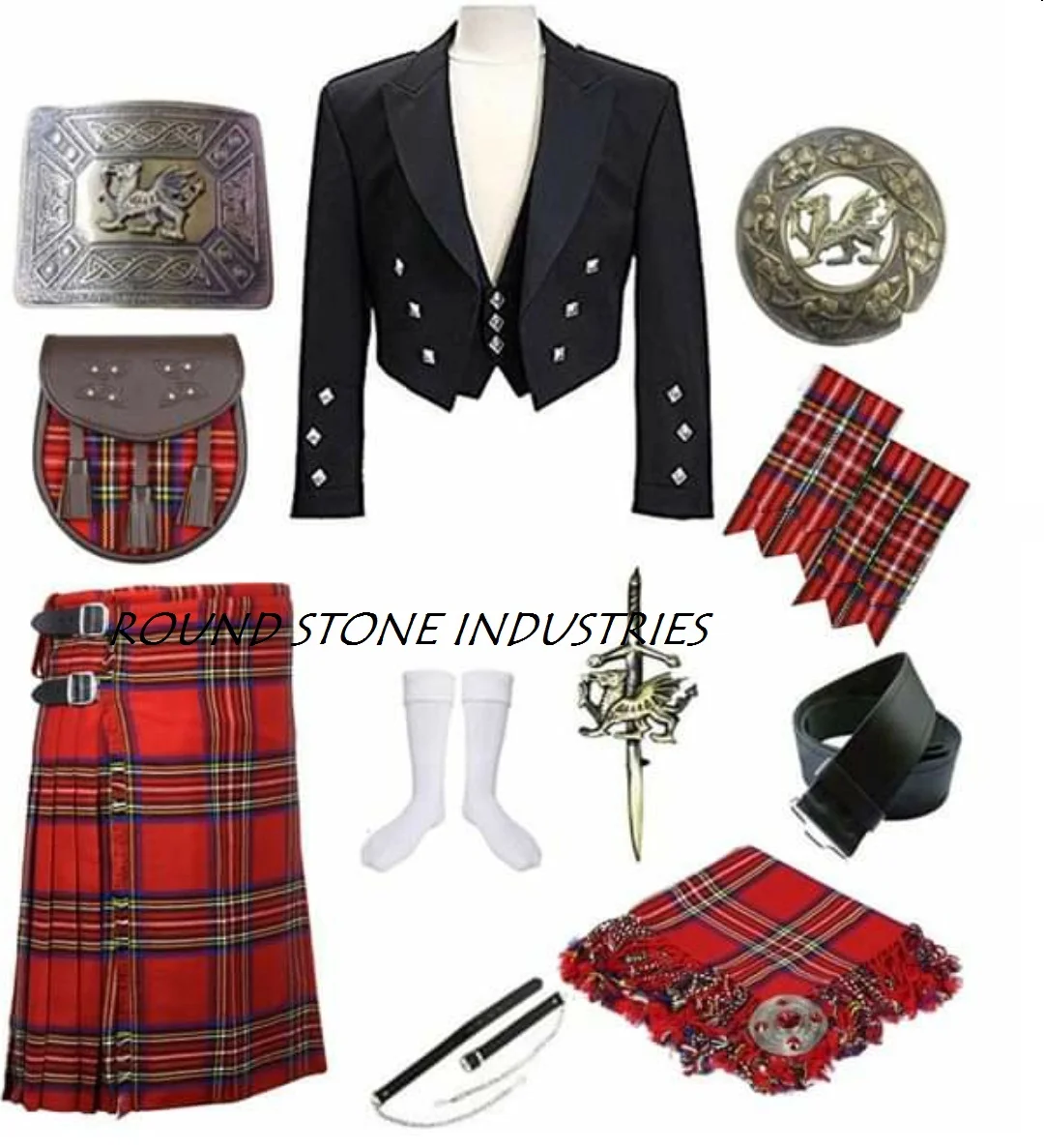 Men Royal Stewart Tartan Kilts