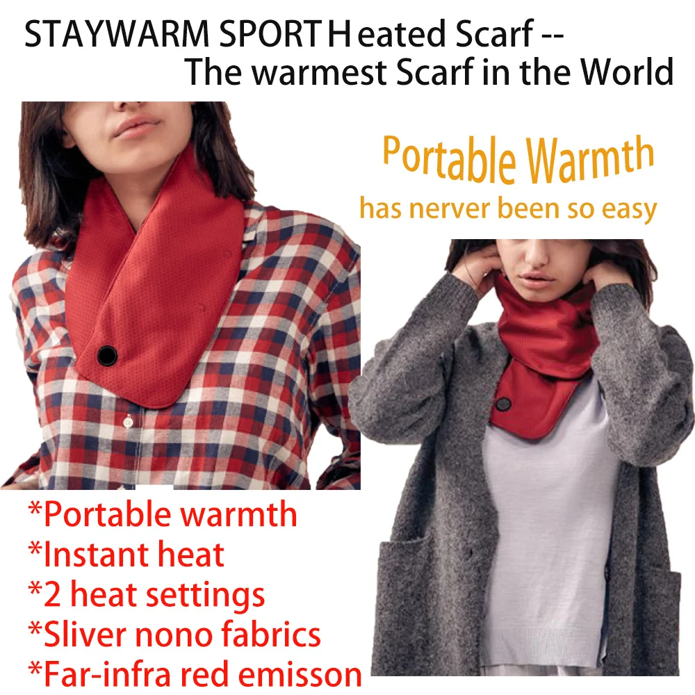 Модный Рождественский Подарочный шарф унисекс, шарфы с подогревом батареи 5 В для зимы