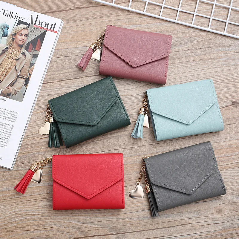  Wallet Simple Square Women's Wallet Short Buckle Small Wallet  Mini Coin Purse Female Clutch Card Holder Money Bag (Color : D, Size : 12 *  10cm) : Clothing, Shoes & Jewelry