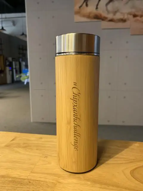 UPFLICK Personalized Custom Name Bamboo Thermos Water Bottle