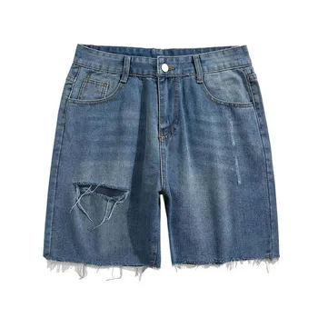 2022 Wholesale Designer Street Summer Men Casual Jean Shorts Hakiki Kot Celana Pendek Pria Men's Plus Size Beach Jeans Shorts