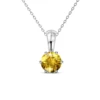 Ciondolo in Ottone Placcato in Oro Bianco 18k - Citrino