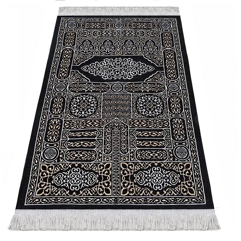 Muslim Prayer Rug Kaaba Gate Design Islamic Turkish T Ramadan Eid Ts Portable Mats