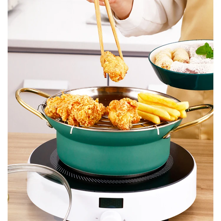 Stainless Steel High Deep Fryer Sstock Pot For Oil Cooking Korea Deep