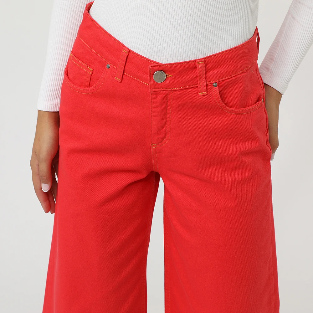 Made In Italy With Fringes Highwaisted With Zip Closure With Button At