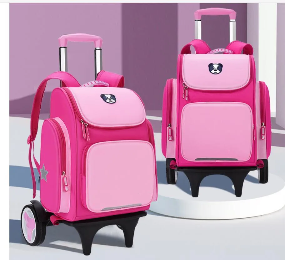 2022 High Quality Trolley School Bags Children Design 3d Waterproof