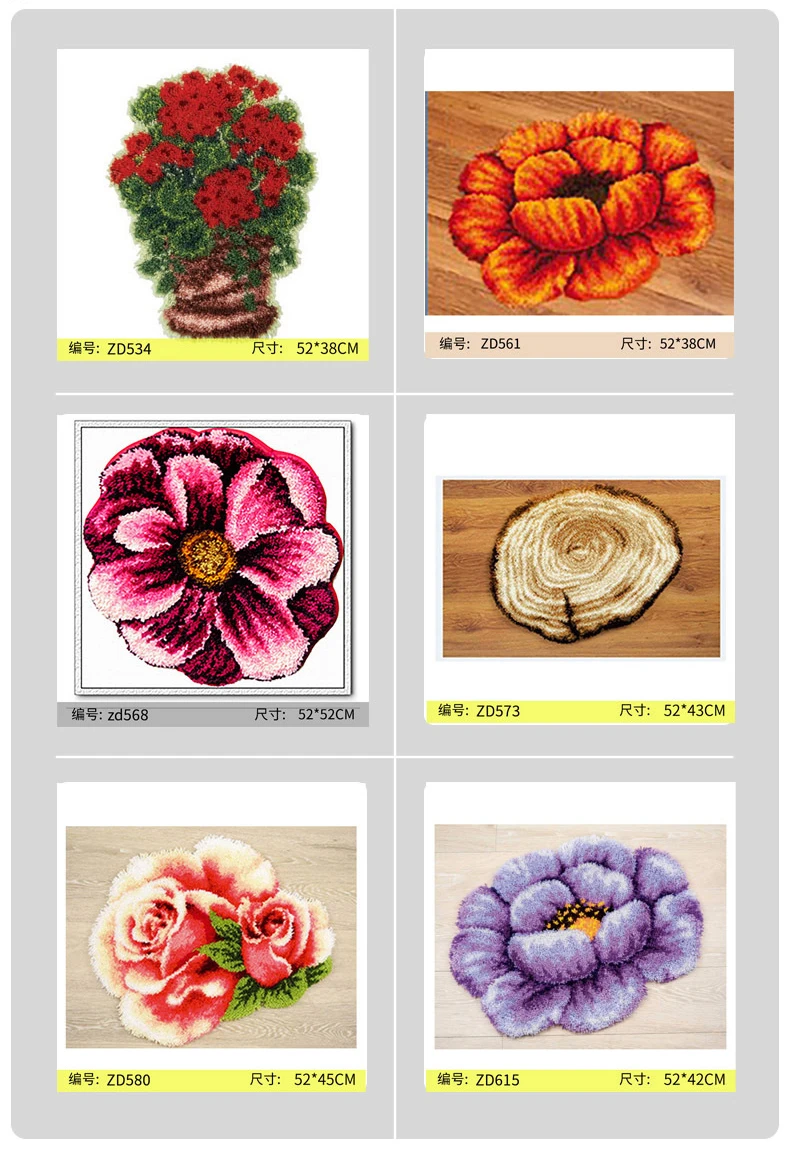 Knooppakket Knoopkussen Flowers Latch Hook Rug Kit DIY Kussen Embroidery Carpet Cushion Latch Hook Tapijt Foamiran For Needlewor