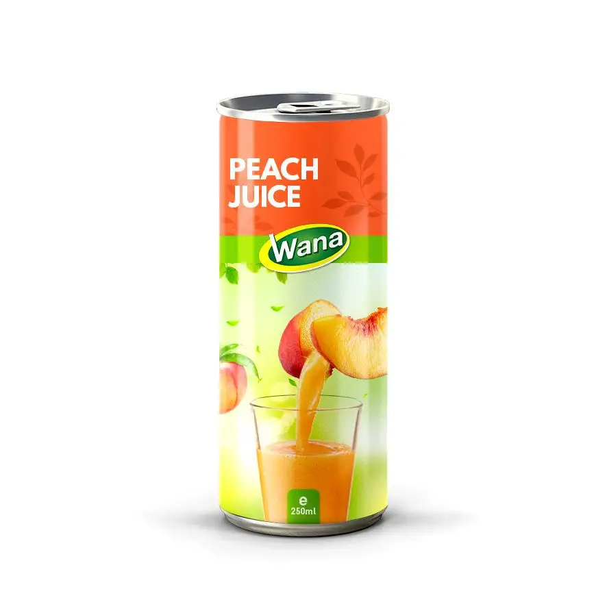 OEM Manufacturer 250mL Peach Juice Drink Vietnam Sourced Canned Beverage From Fruit Vegetable Juices Genre