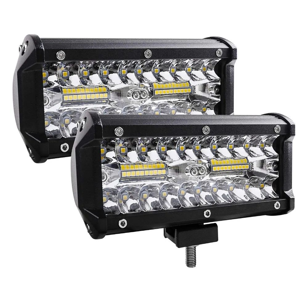 4 and 7 Inch 120W Combo Led Light Bars Spot Flood Beam 4x4 Spot LED Headlight For Auto Boats SUV ATV