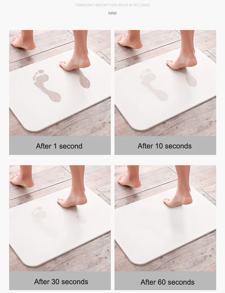 Eco-friendly anti-slip anti-mould durable cute diatomite quick dry bath mat