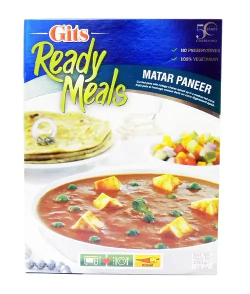 100% Vegetarian Curry Soup GITS Brand Suitable All Age Cheap Price Wholesale  285g Box Matar Paneer From India