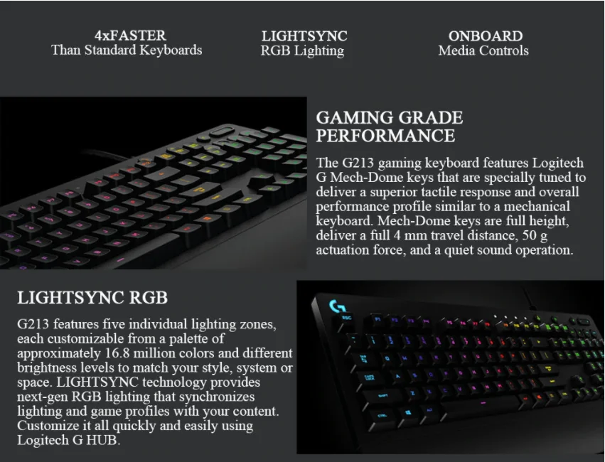 montaje Afirmar hardware Logitech G213 PRODIGY RGB Gaming Keyboard for Laptop -Alibaba.com