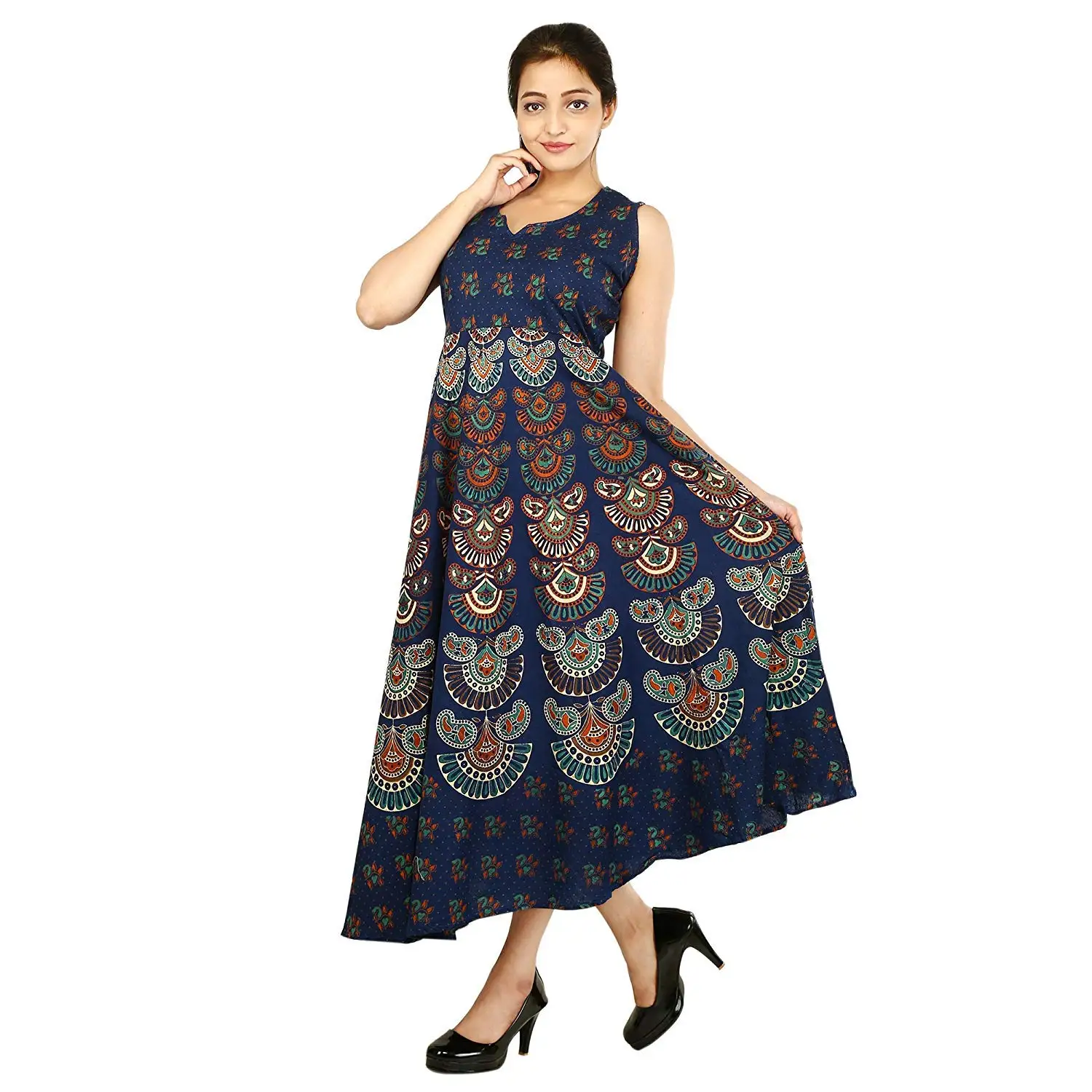 Indian Mandala Beautiful Lady Cotton Peacock Arts Women Dress Hippie Gypsy  Style Women Tunic Beach Cotton Night Gown Sleepwear - Buy Indian Cotton  Women Long Dress Beautiful Dress Art Gypsy Hippie Animal